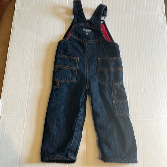 Oshkosh B’gosh-18 months-darker wash blue-carpenter,lined, bib overalls. - Picture 2 of 12